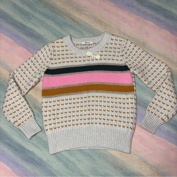 NWT Madewell Striped Barfield Sweater women’s size XS wool blend - Picture 8 of 8